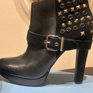 BCBGeneration Studded Leather and Suede Boots